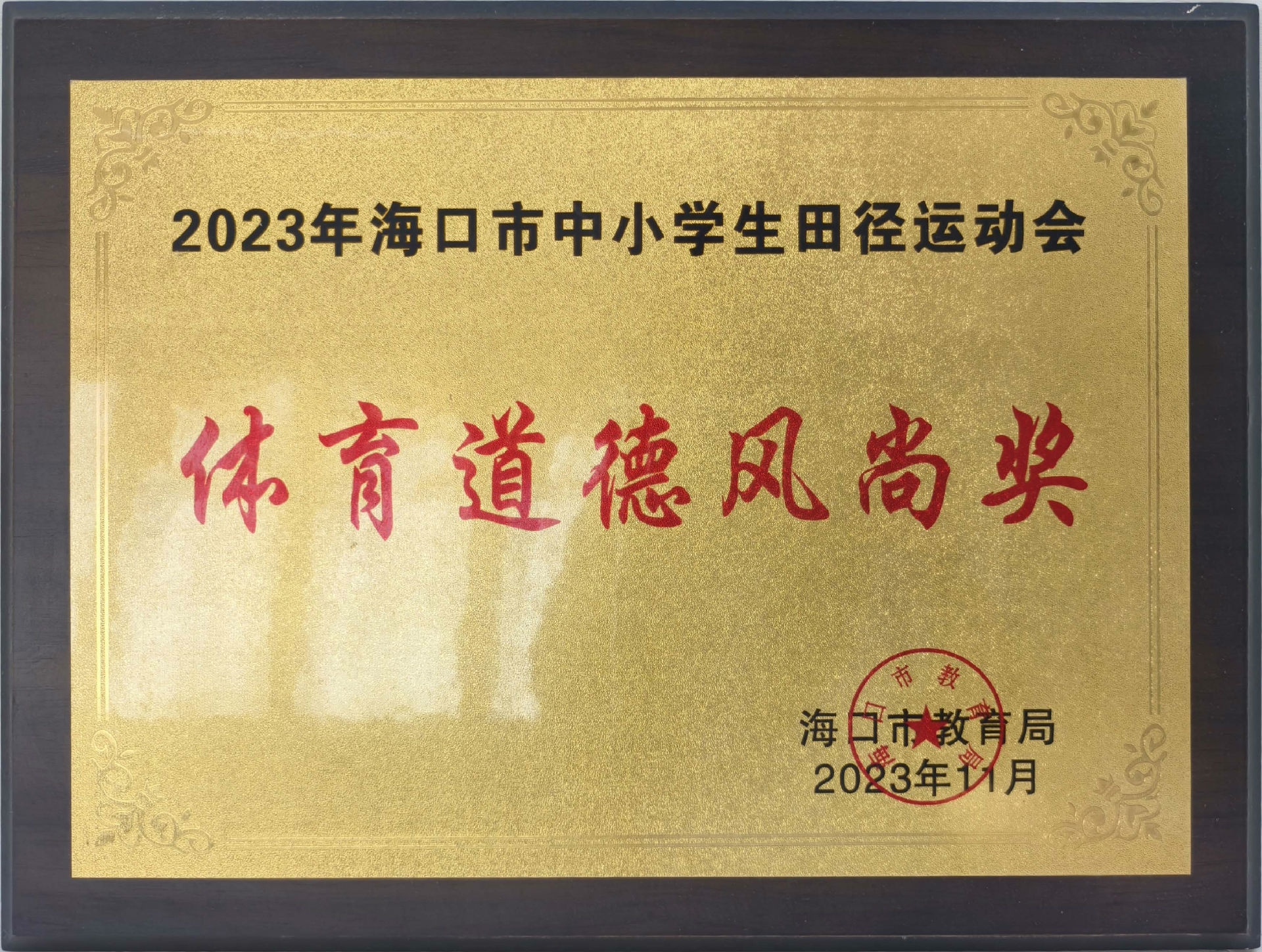 2023年海口市中小学生田径运动会-体育道德风尚奖